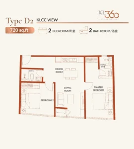 KL360 Type D2 720sqft 2r2b