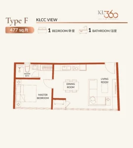 KL360 Type F 477sqft 1r1b
