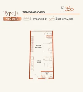 KL360 Type J2 460sqft 1r1b
