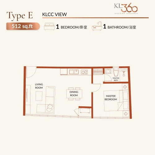 KL360 Type E 512sqft 1r1b