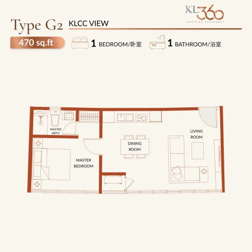 KL360 Type G2 470sqft 1r1b