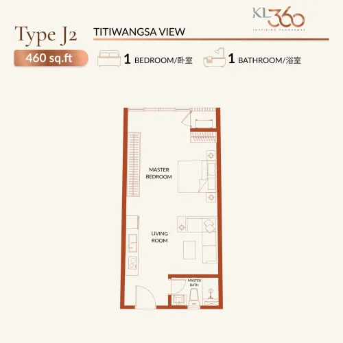 KL360 Type J2 460sqft 1r1b