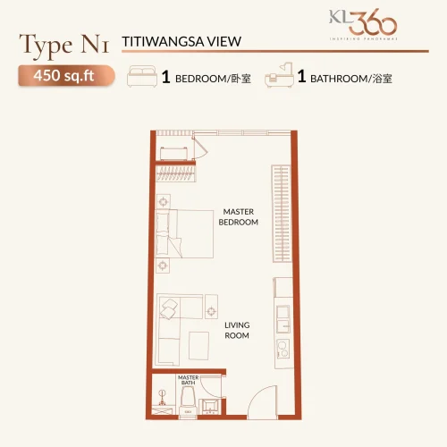 KL360 Type N1 450sqft 1r1b