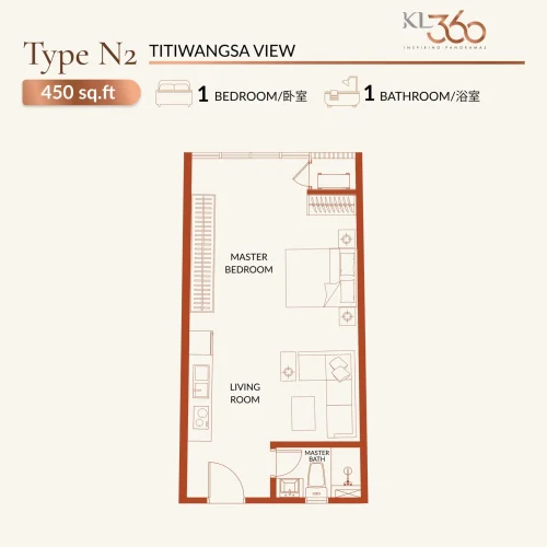 KL360 Type N2 450sqft 1r1b
